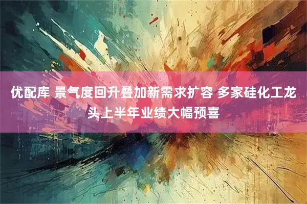优配库 景气度回升叠加新需求扩容 多家硅化工龙头上半年业绩大幅预喜